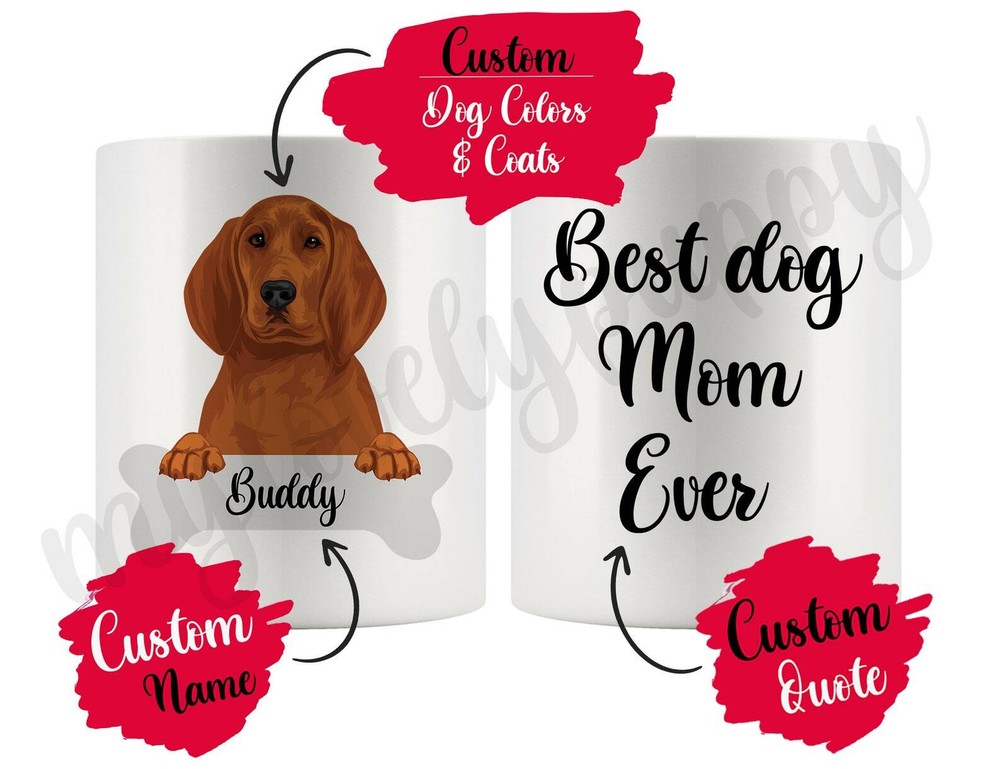 Personalized Redbone Coonhound Mom And Dad Coffee Mug Redbone Hound Owner Men