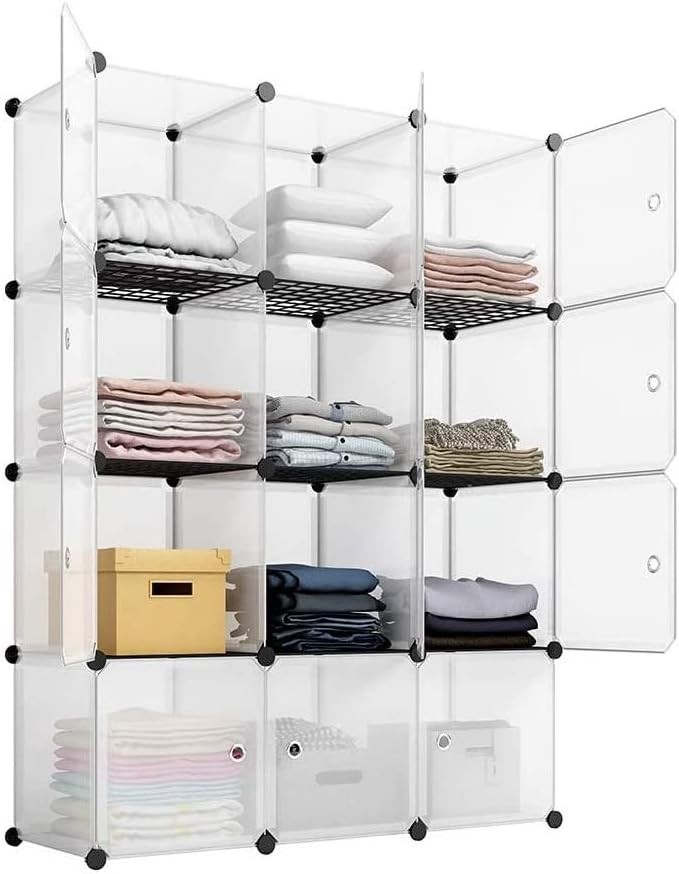 14x14 Portable Storage Cubes with Metal Panels - Set of 12 Stable Organizer Cubes
