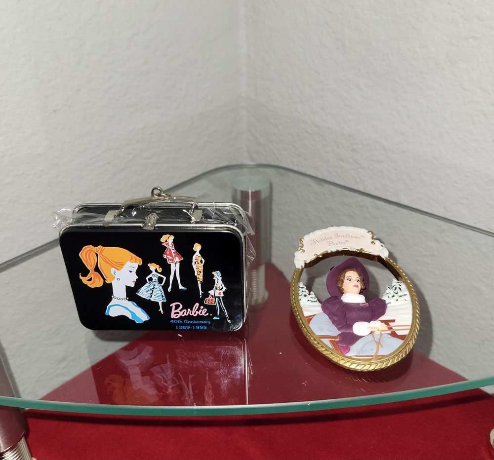 Lot of 2 Hallmark Keepsake Collectors Series Ornament Barbies. Check Description