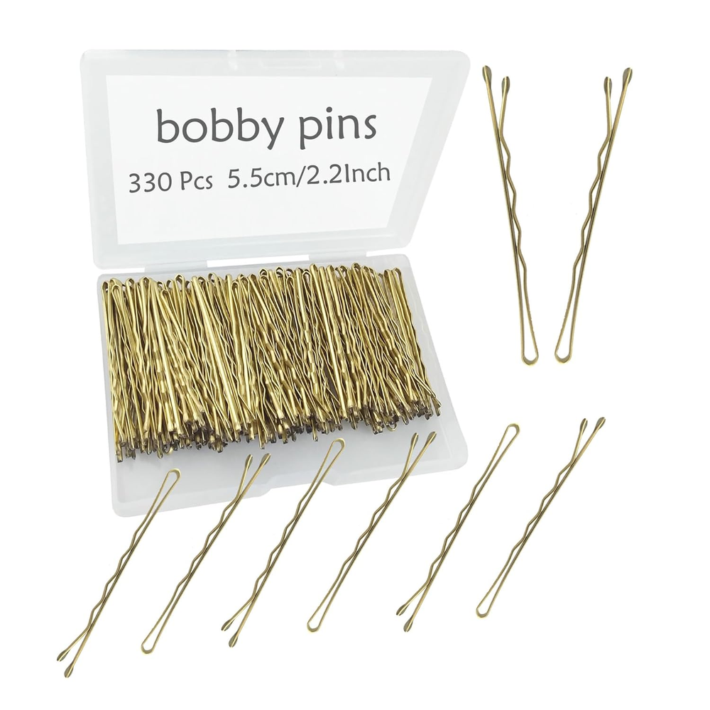 330 PCS 2.2Inch Blonde Bobby Pins with Super Grip Gold Hair Clips for Women Girls