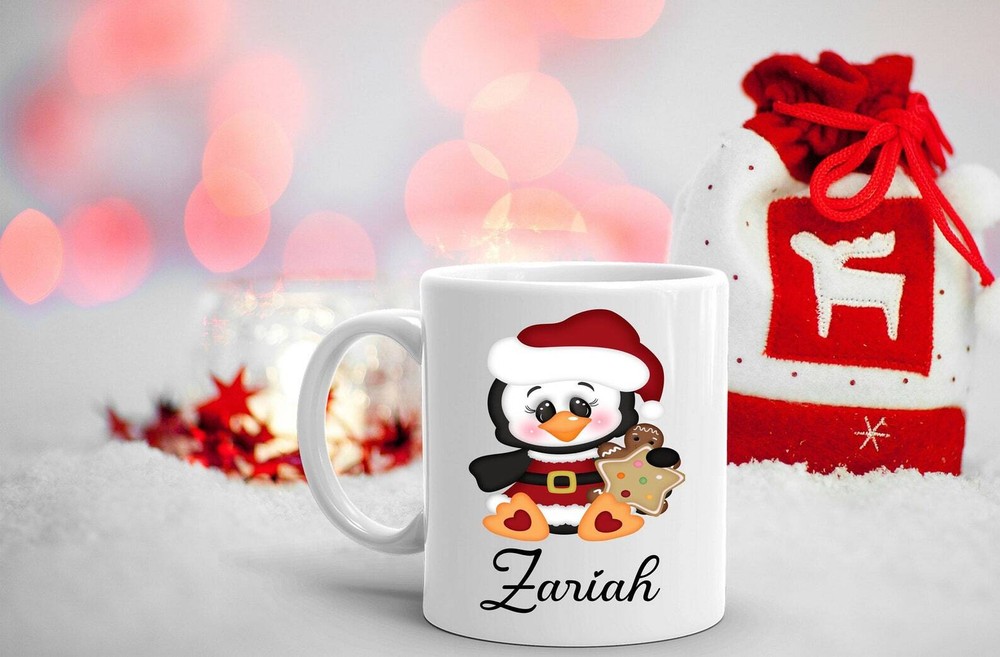 Personalized Christmas Mug Kids Hot Cocoa Mug Daughter Gift Christmas Mug Santa