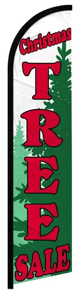 Christmas Tree Sale RWG 2.5'x11.5' Super-Knit Poly Windless Banner Flag-image