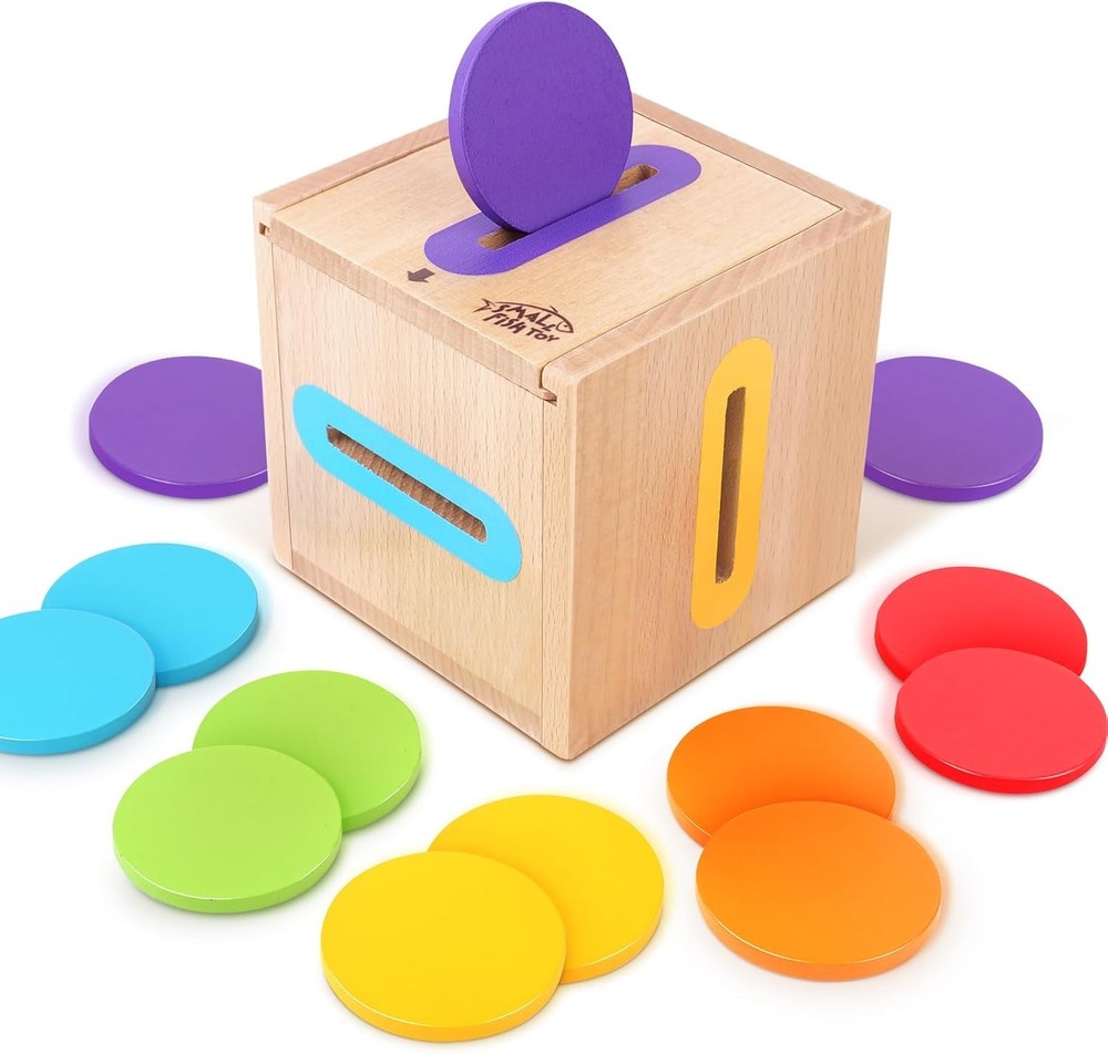 Montessori Toys for 1 2 3 Year Old: Fine Motor Skills Toys Wooden Color Sorting