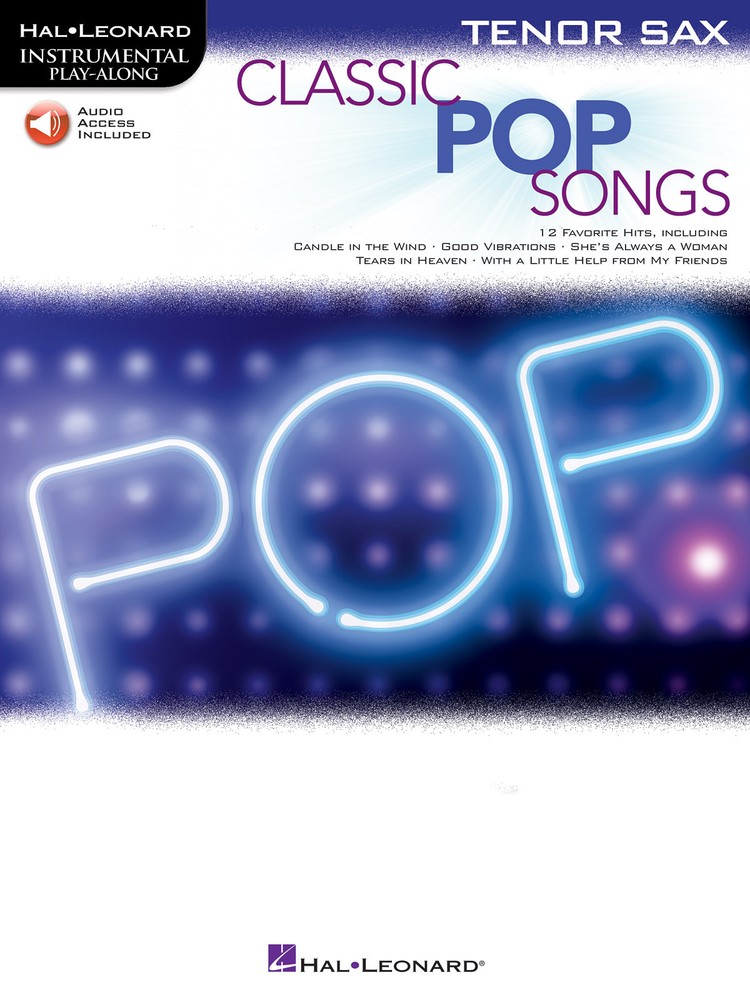Classic Pop Songs 12 for Tenor Sax Solo Sheet Music Play-Along Book Online Audio