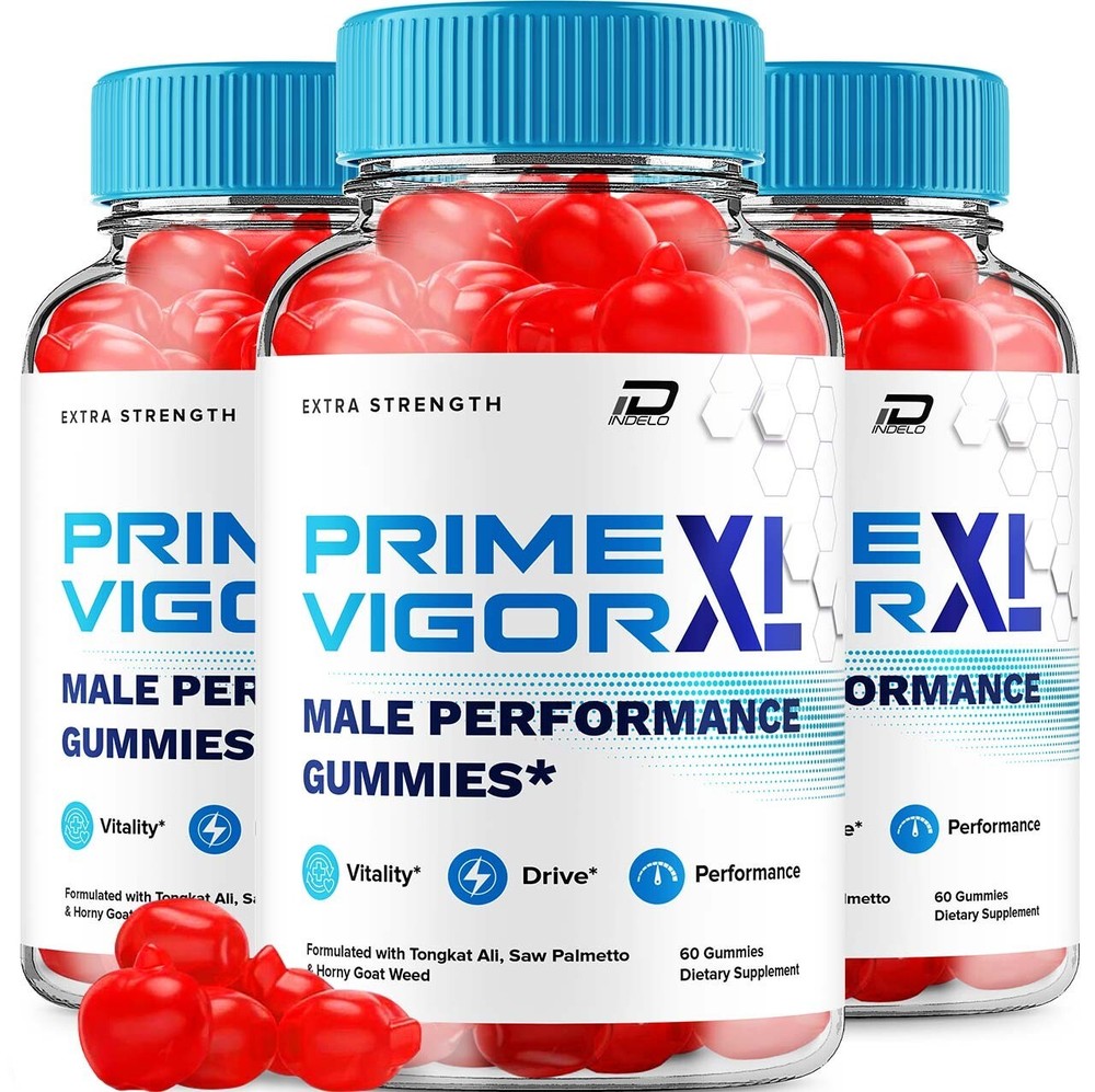 (3 Pack) PrimeVigor XL Gummies for Men – All-Natural Male Vitality Boost