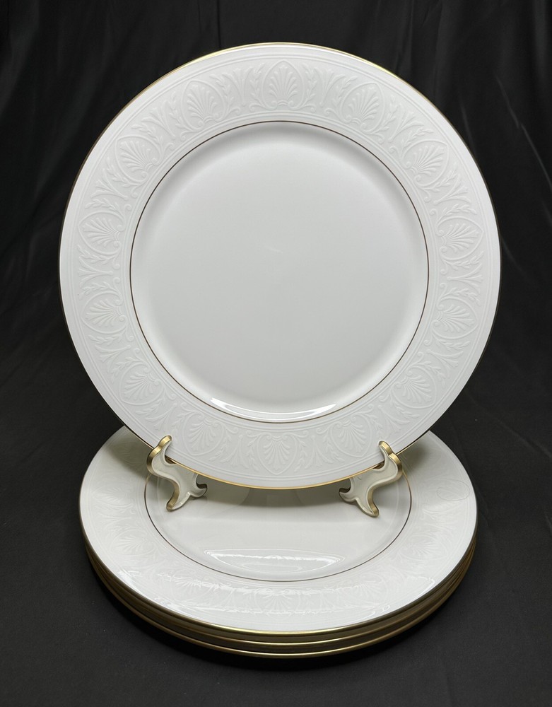 Set of 4 Lenox Hannah Gold Bone China Dinner Plates 10 7/8”