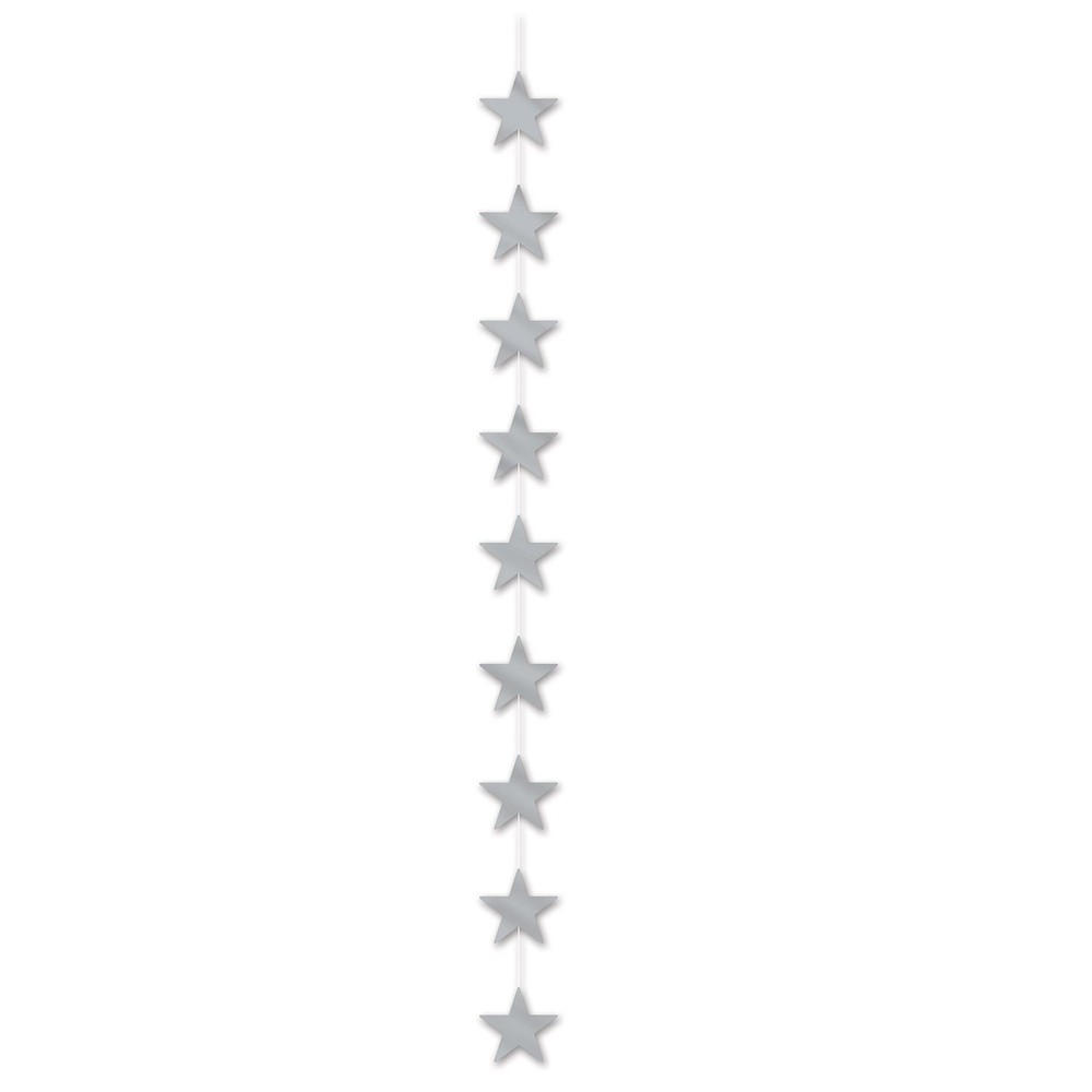 Beistle Silver Metallic Star Stringer for Party Decorations