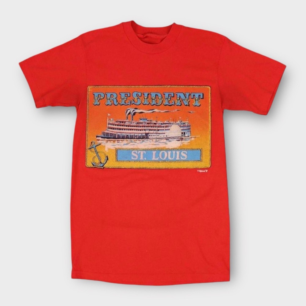 Vintage St. Louis T-Shirt Size Small Single Stitch River Boat 1980’s