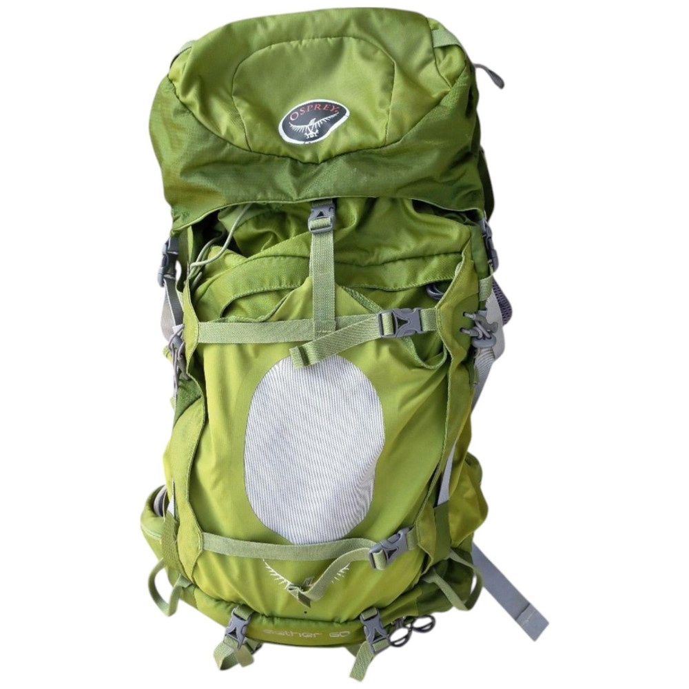 Osprey Aether 60L Hiking Backpack Green Adjustable Straps Used Japan