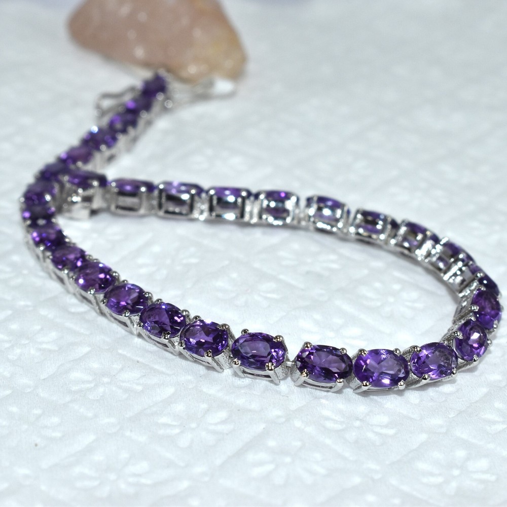 Handcrafted Designer Bracelet by Abhanerjewel Natural Amethyst Gemstone Bracelet