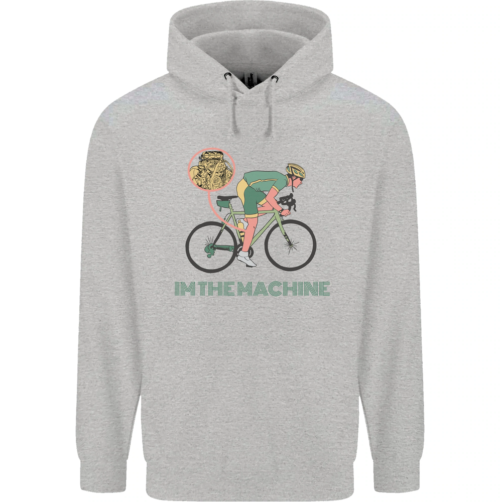 Cycling Im the Machine Cyclist Funny Mens 80% Cotton Hoodie