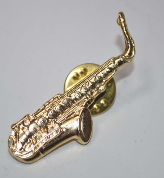 Vintage Albert Elovitz Sax Saxophone Gold Tone Lapel Pin