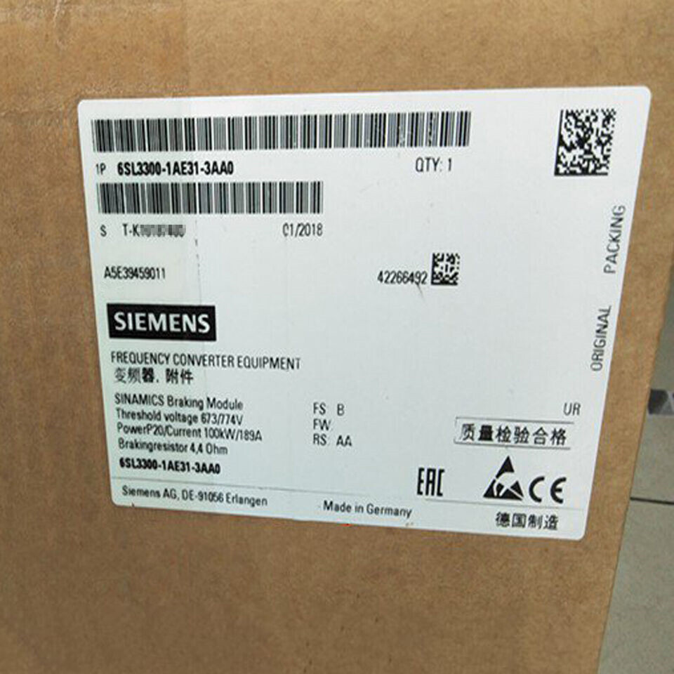 6SL3300-1AE31-3AA0 1PCS NEW SIEMENS SINAMICS BRAKING MODULE Free Fastshipping