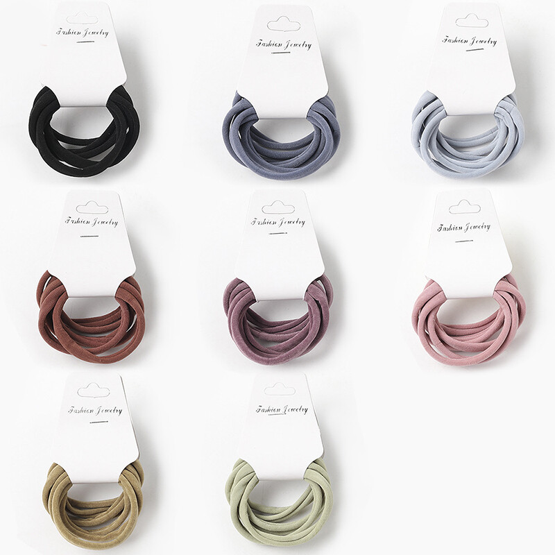6Pcs Girls Elastic Hair Bands Ponytail Holders Headwear Set