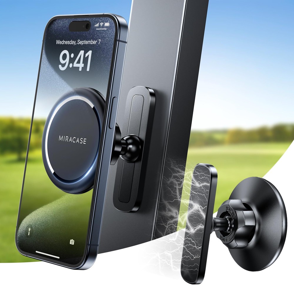 Miracase Magnetic Golf Cart Phone Holder for EZGO Club Car Yamaha Strong Magnet