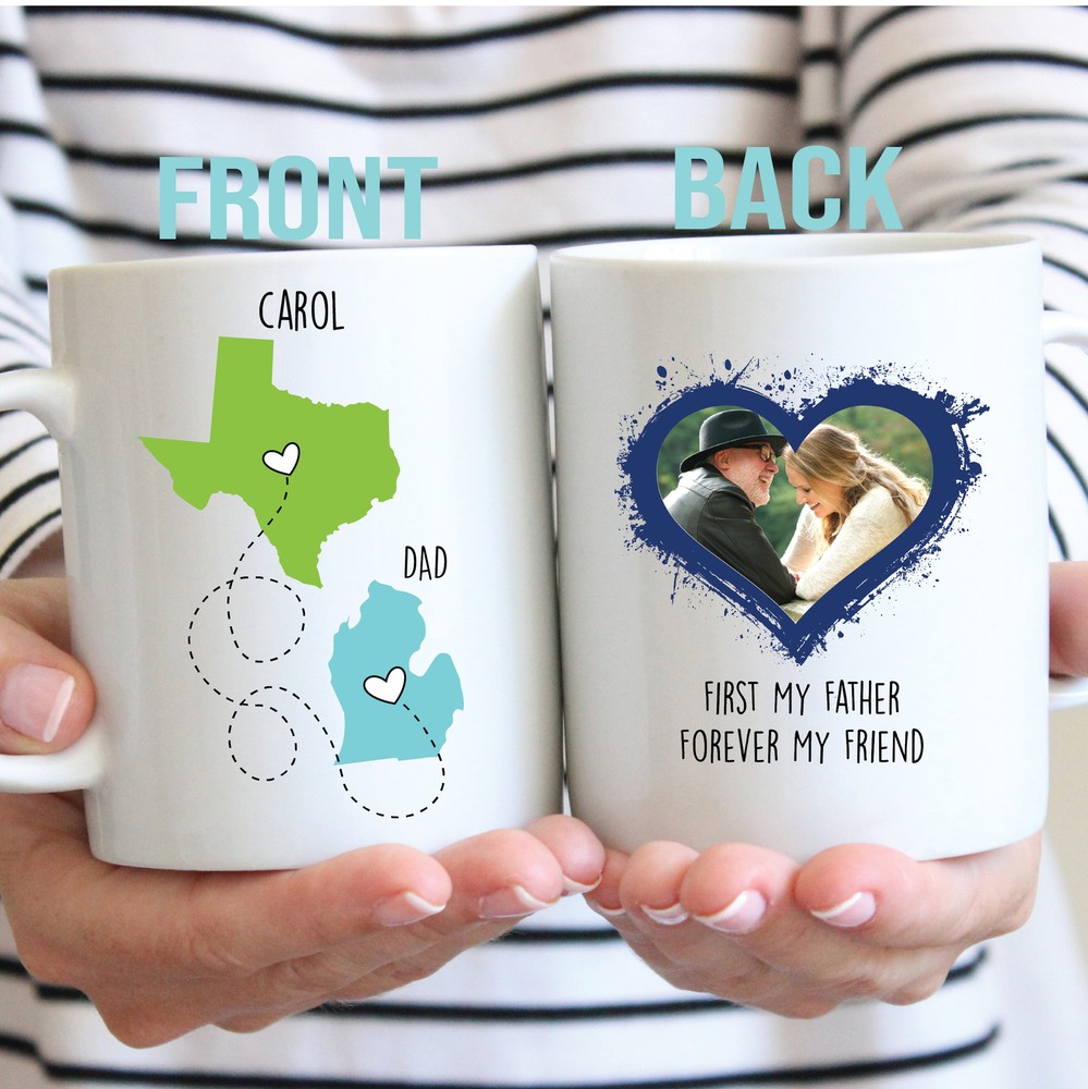 Long Distance Gift For Dad Custom Dad Mug Father's Day Gift State To State Mug