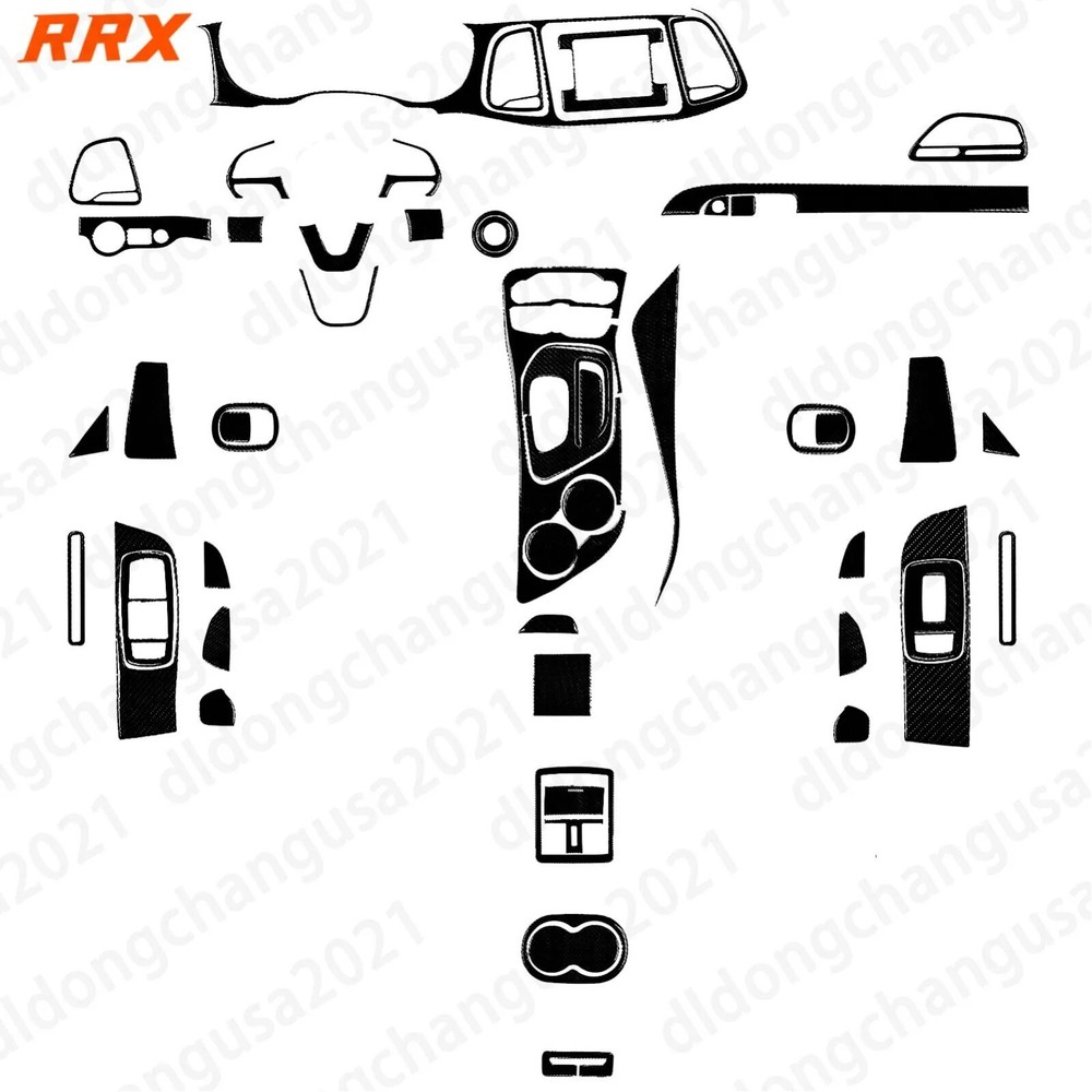 62Pcs Glossy Piano Black Kit Full Interior Trim Cover For Dodge Challenger 15-23