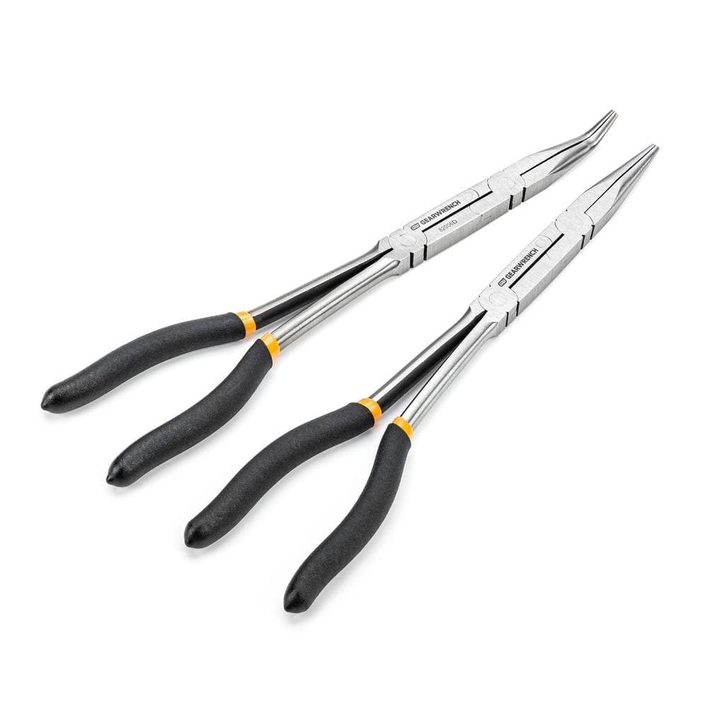 Long Reach Straight & 45° Dipped Grip Plier Set 2-Piece-image