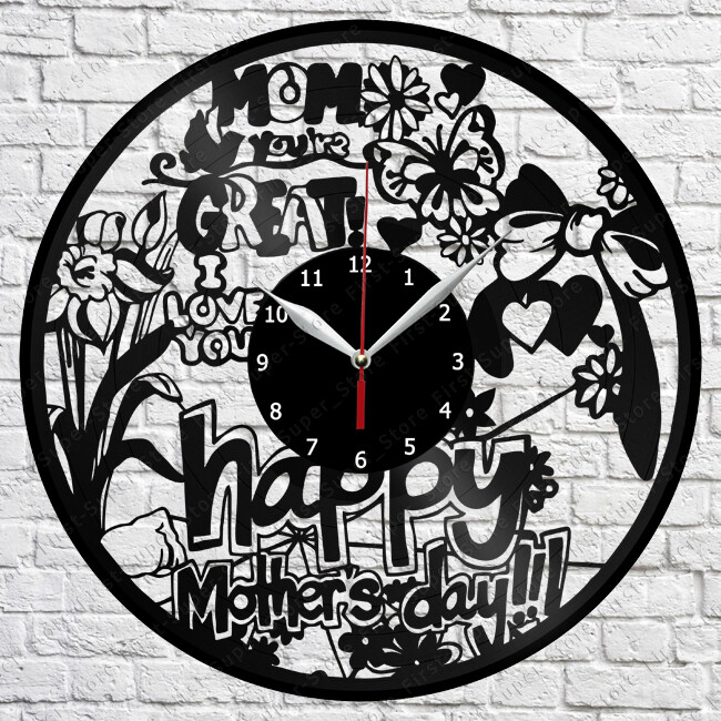 Mother's Day Vinyl Record Wall Clock 12