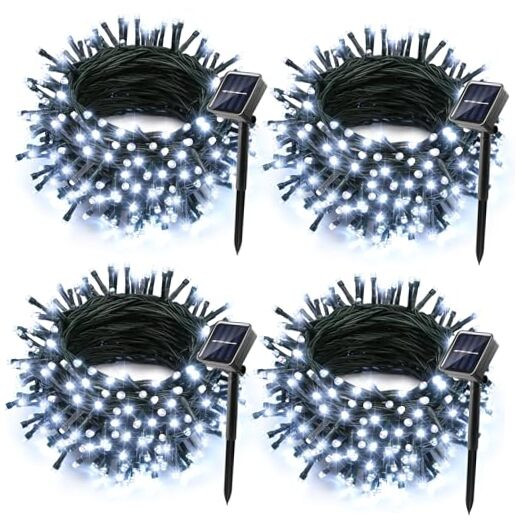 Solar Christmas Lights Outdoor 4 Pack 400 LED 8 Modes 156 FT String
