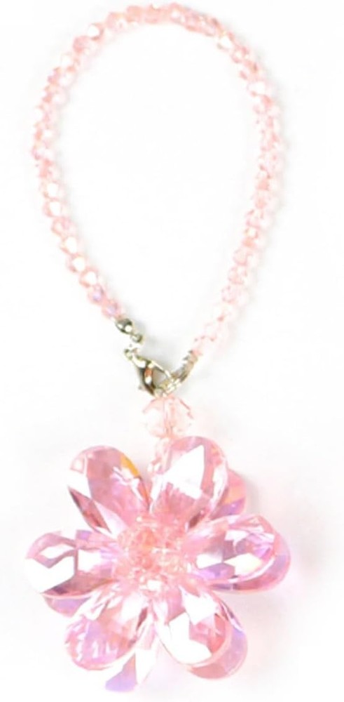 Crystal Flower Car Pendant, Car Rear View Mirror Charm Decor Hanging Ornament, A