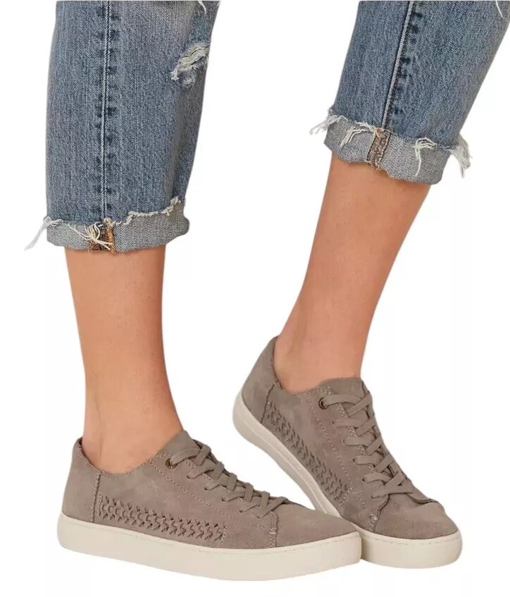 Toms Lenox Suede Desert Taupe 分解織パネルスニーカー サイズ 9 プラットフォーム