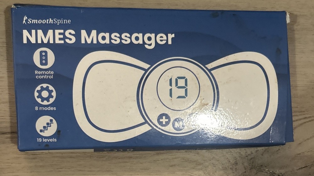 SmoothSpine NMES Massager Remote Control 19 Levels 6 Modes Back Neck Shoulder