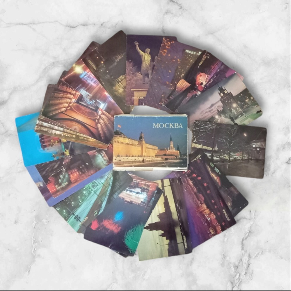 Vintage postcards set of 18 unused cards Moscow Soviet USSR collectible retro