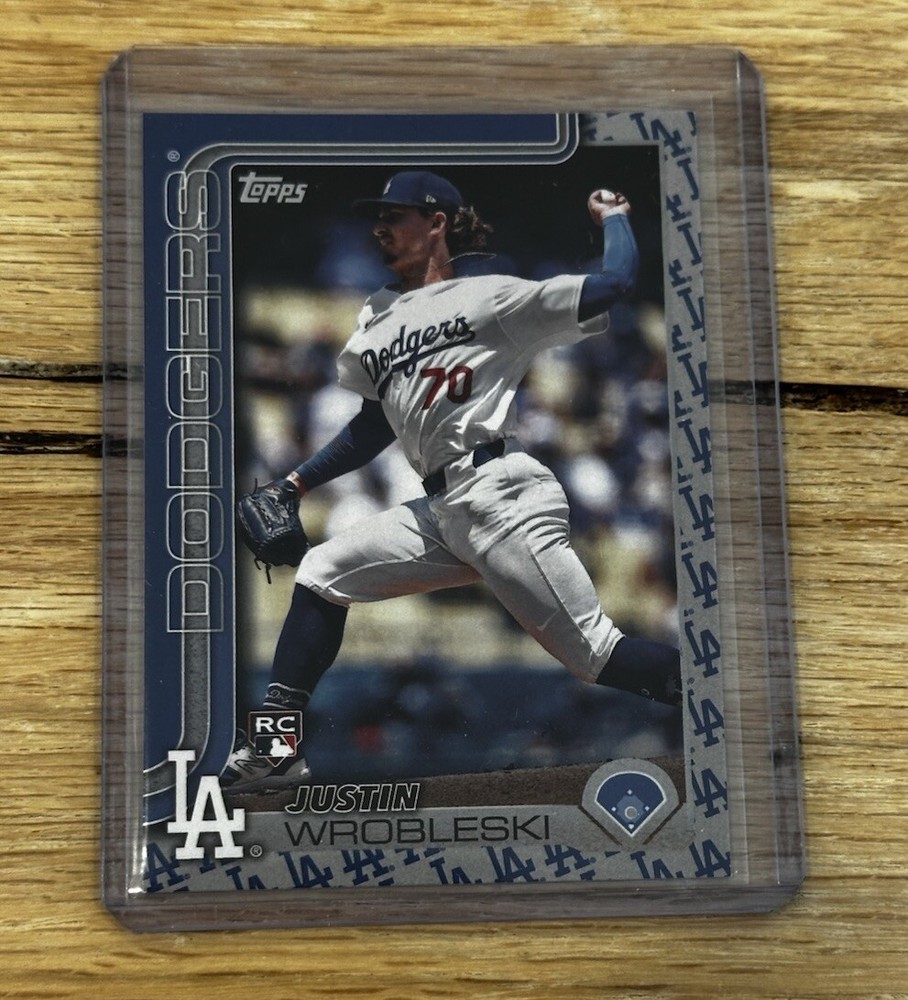 Justin Wrobleski Team Logo Color Border RC 2025 Topps Series 1  Dodgers SP