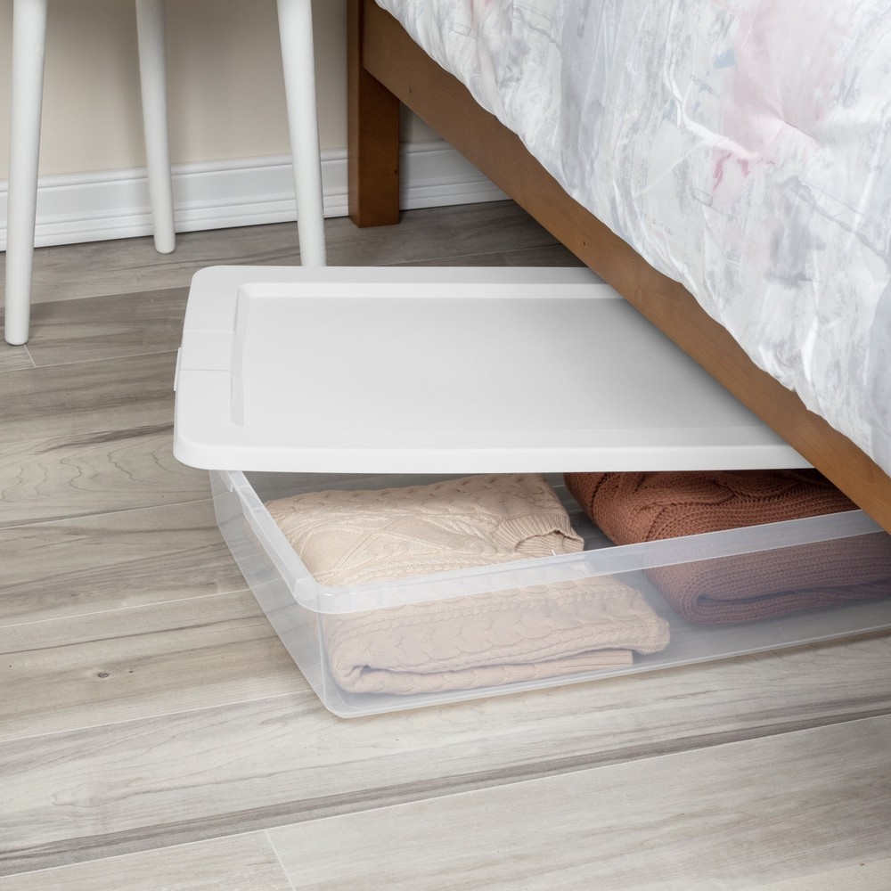 (2-Pack) 41Qt Clear Sterilite Storage Bin with Snap Lid