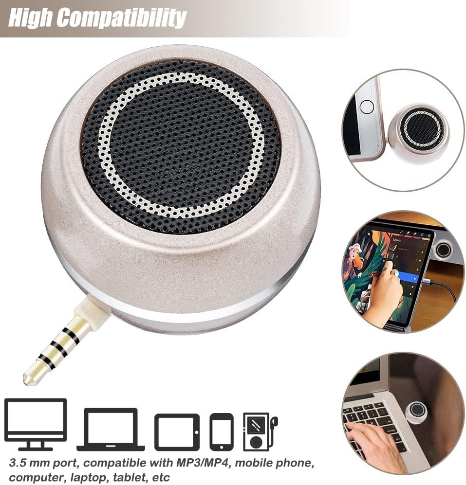 Mini Portable Speaker with 3.5mm Plug, 3W Mobile Phone Line-in Speaker
