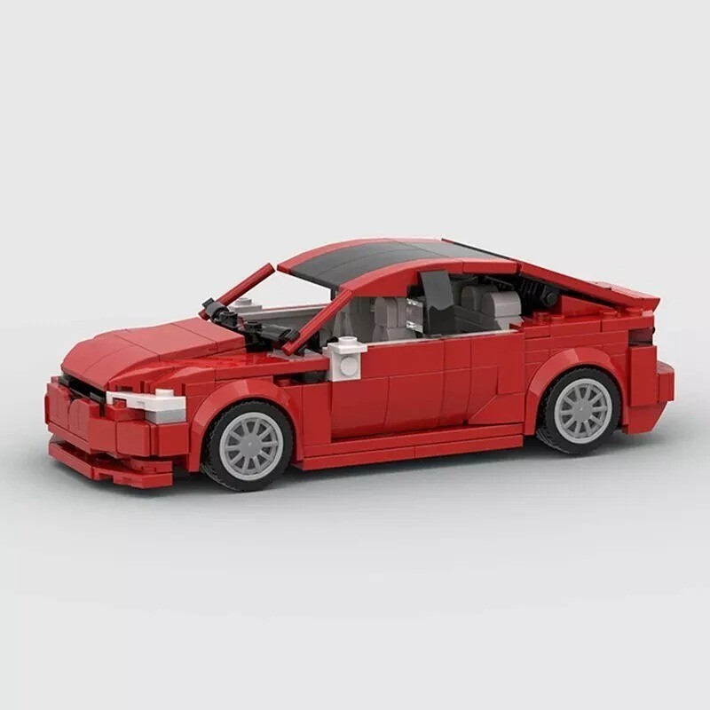 MOC LEGO Red Tesla Model S Realistic Building Block Car Kit