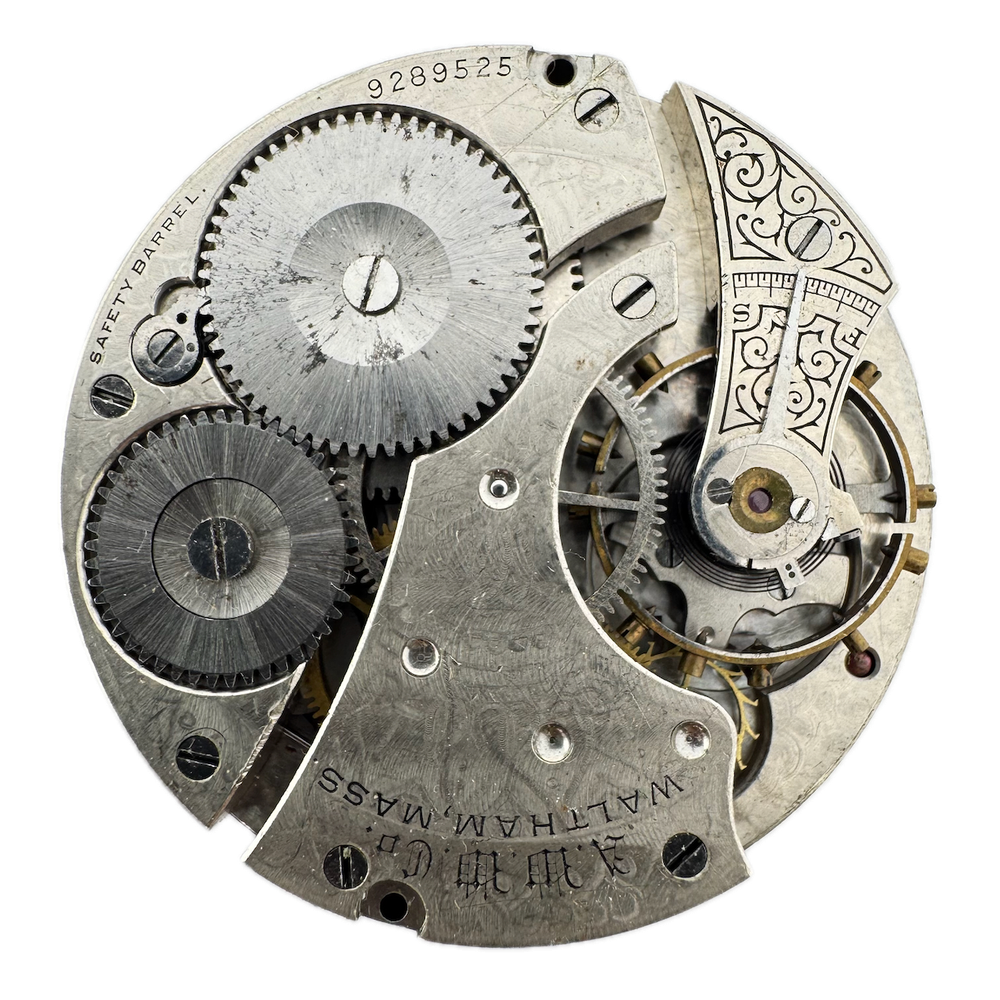 Antique 16s 1899 Waltham 7 Jewel Hunter Pocket Watch Movement 610 USA