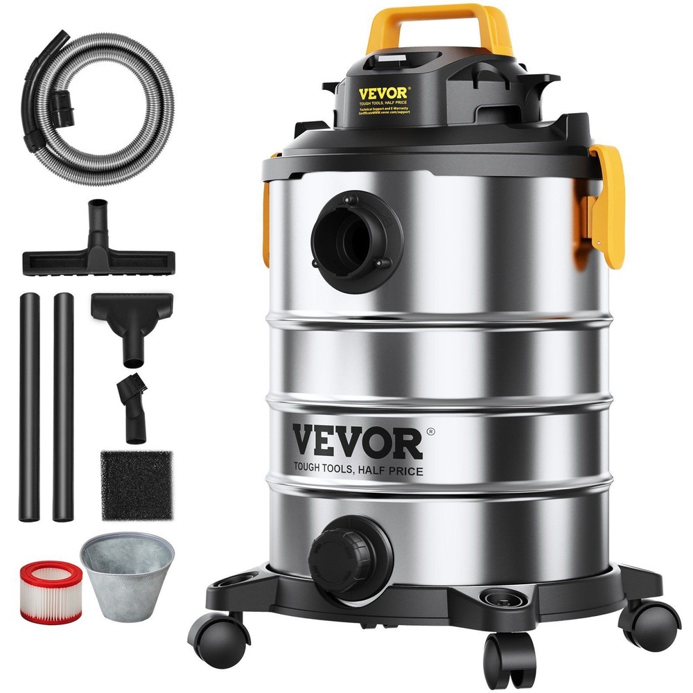 6 Peak HP Stainless Wet/Dry Vac 8Gal with Blower and Attachment Heavy Duty