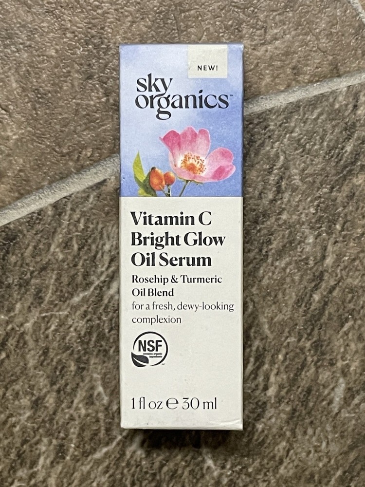 Sky Organics Vitamin C E Brightening Serum with Rosehip Turmeric 1 oz