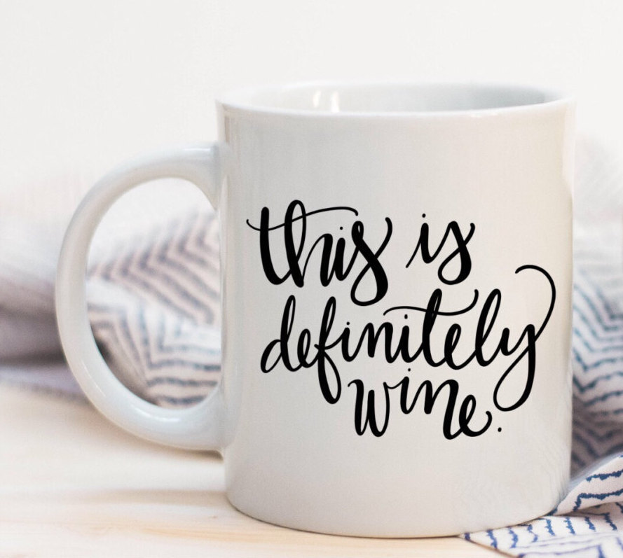 This Is Definitely Wine Funny Quoted Ceramic Plastic Travel Coffee Mug Drink Cup
