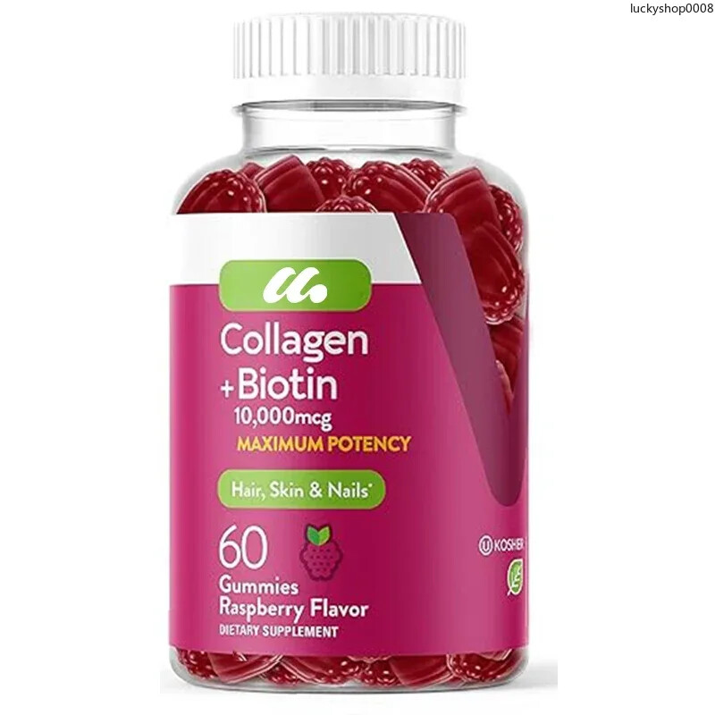 Collagen and Biotin Gummies for Hair Skin and Nails - 60 Count