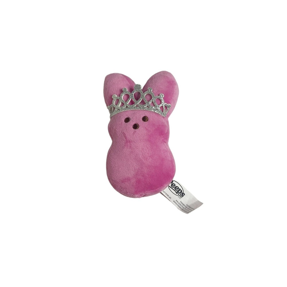 Peeps 6” Pink Easter Bunny Princess Crown Plush Toy Gift
