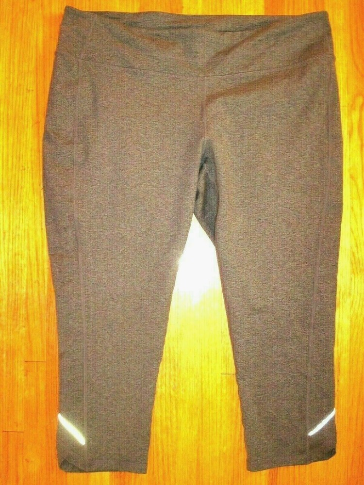 Plus Size Gander Mt. GSX High Waist Gray Capri Fitness Leggings Sz 2XL 20-22 New