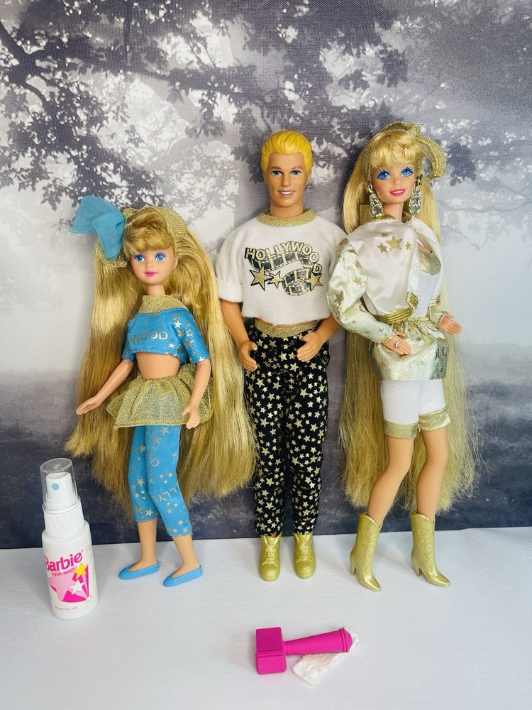 Hollywood Hair (1992) Barbie #2308, Skipper #2309, & Ken #4829 *READ*