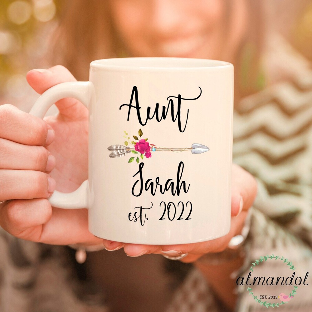 Auntie Est. 2022 Auntie To Be Coffee Mug. Baby Announcement Sister/aunt Gift.