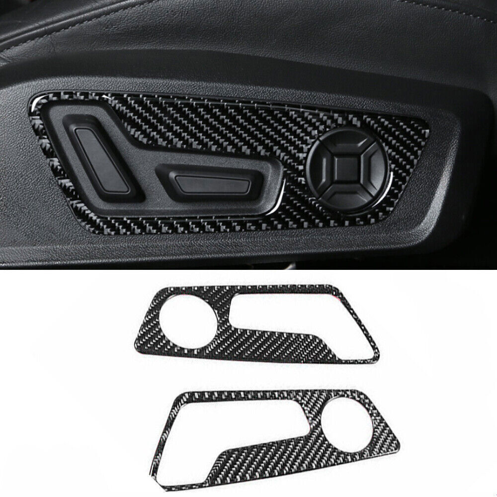 For Audi A6 A7 2019-2022 Real Carbon Fiber Car Seat Adjustment Handle Panel Trim