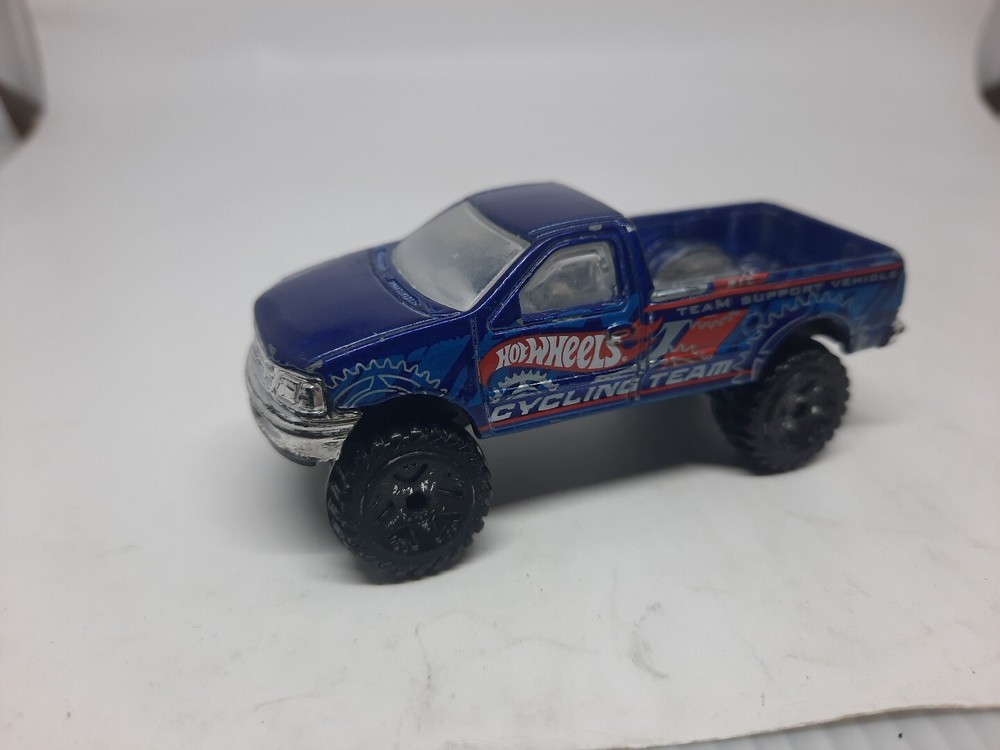 2013 Hot Wheels Ford F-150 Truck Diecast Car Blue White Silver Red Cycling Team
