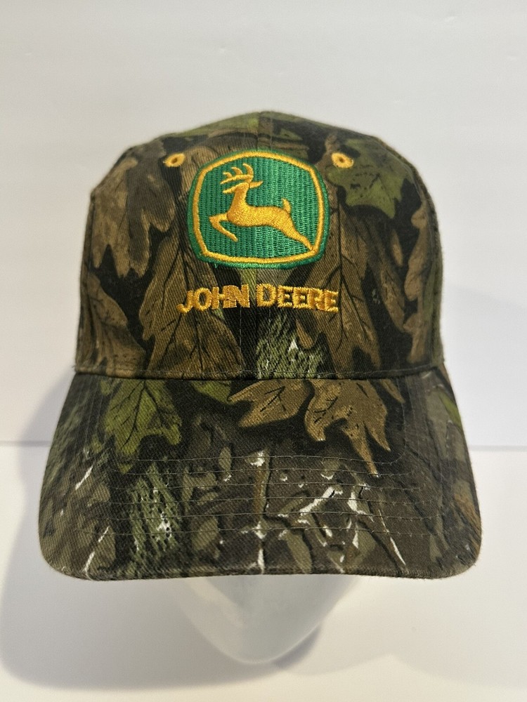 John Deere Camo Adjustable Strapback Baseball Cap One Size Fits Most NWOT  