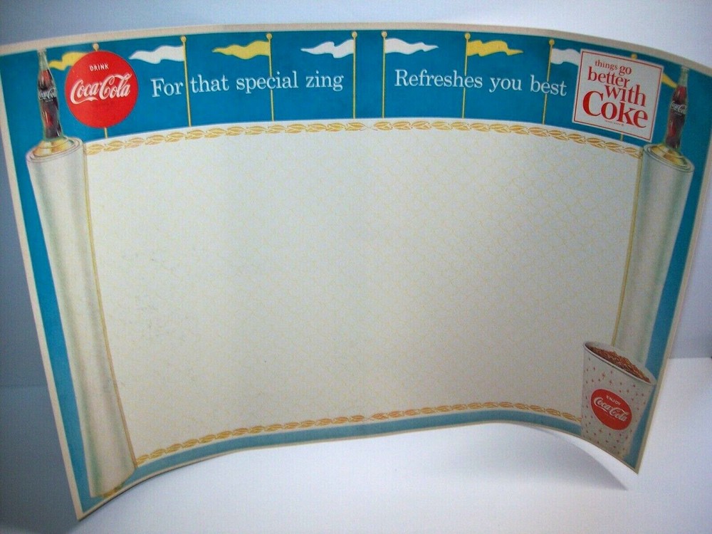 Vintage 1960s Coca-Cola Original NOS Place Mat Better With Coke Zing