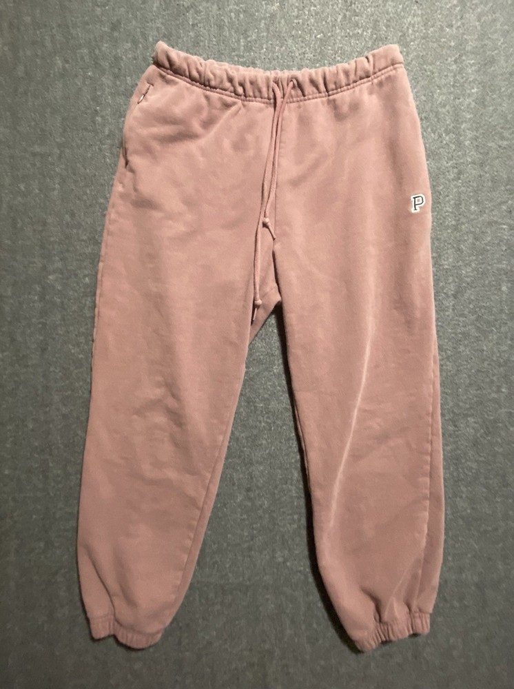 PINK Victoria’s Secret Jogger Sweatpants Womens Pink Black Tapered Size L