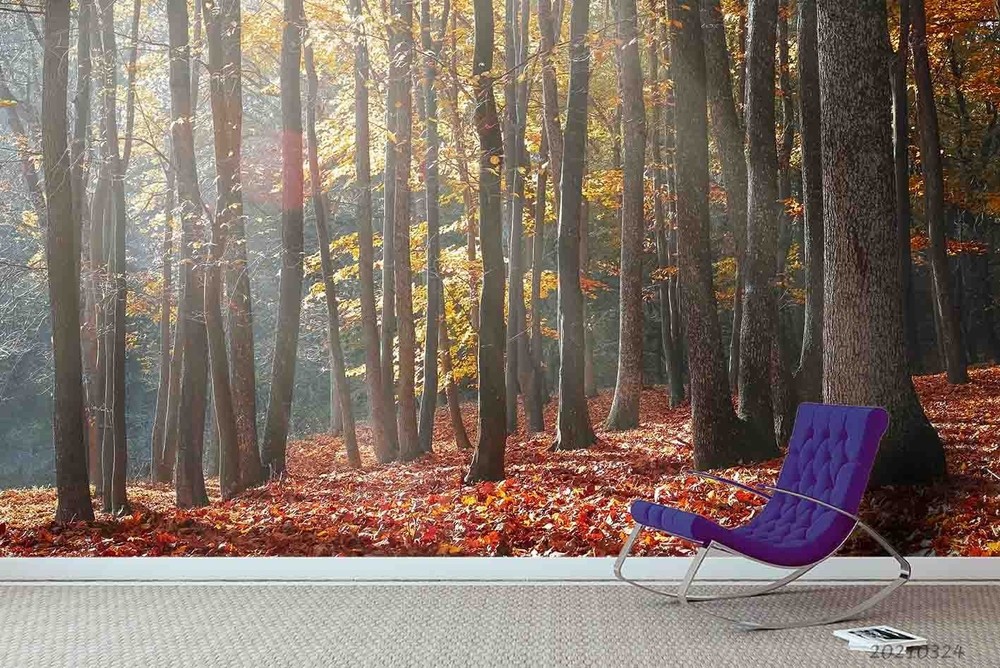 3D Forest Sunshine Autumn Landscape Wall Murals Wallpaper Murals Wall Sticker