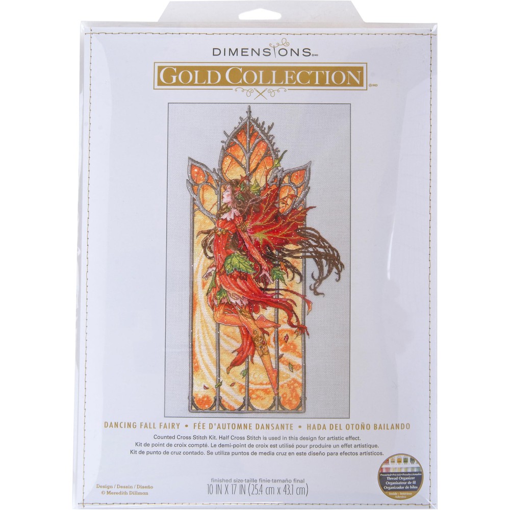 Gold Collection Dancing Fall Fairy Counted Cross Stitch Kit, 10