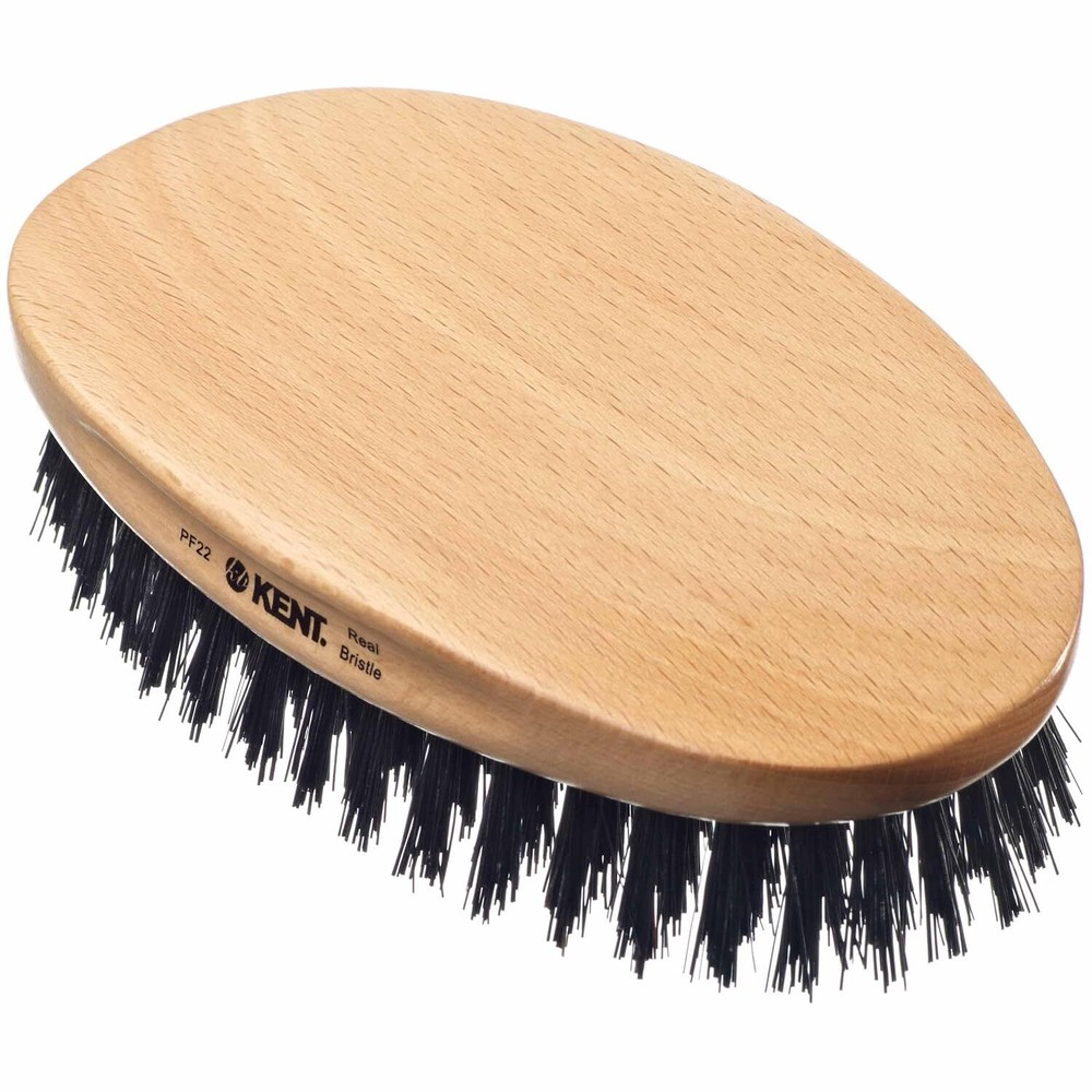 Men's Oval Black Military Brush with Boar & Nylon Bristles