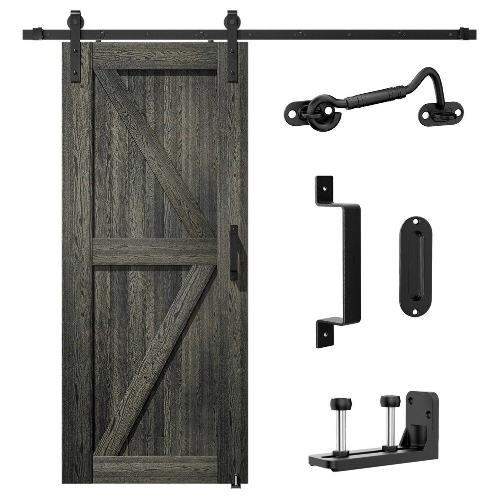 6FT Heavy Duty Sliding Barn Door Hardware Kit with 4FT Track 1/4